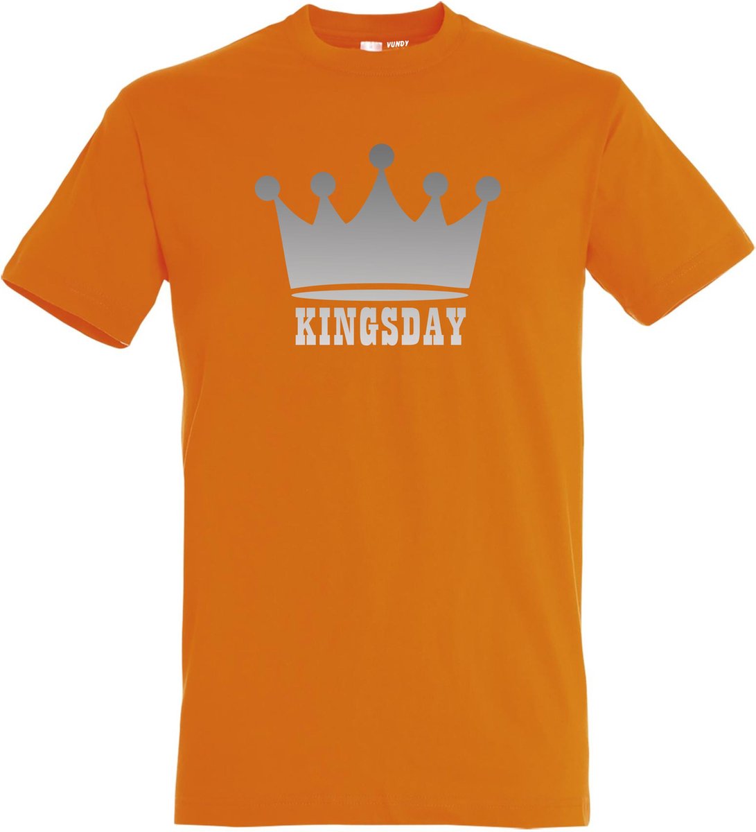 T-shirt Kingsday zilver | Koningsdag kleding | oranje shirt | Oranje | maat M